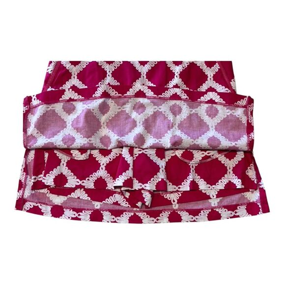 Golftini | Pink White Skort Geometric Pockets Stretch Slits Athletic Skirt 6 - Picture 4 of 7